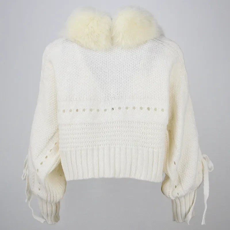 Autumn Chic Fur Knit Cardigan Sweater