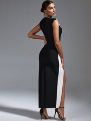 Sleek Split Maxi Bodycon Evening Dress