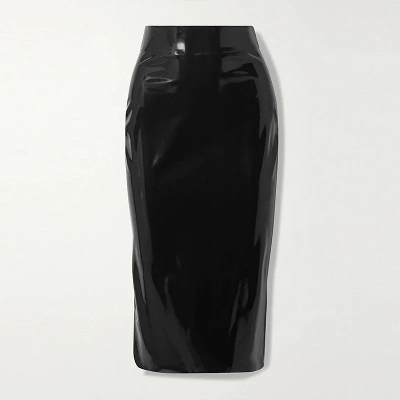 Latex Patent Leather Shiny Skirts