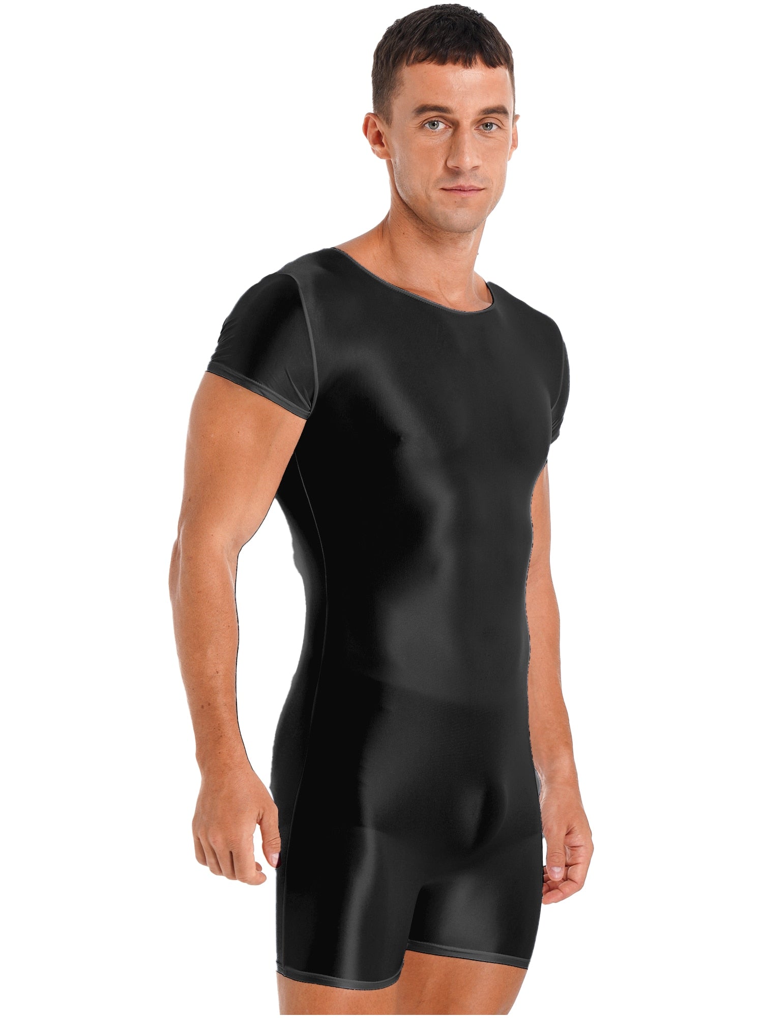 Mens Glossy Bodysuit Swimwear