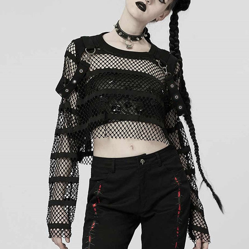 Punk Gothic Gothic Loose Tops