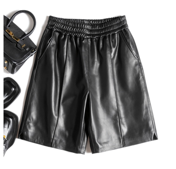 Genuine Leather Bermuda Shorts