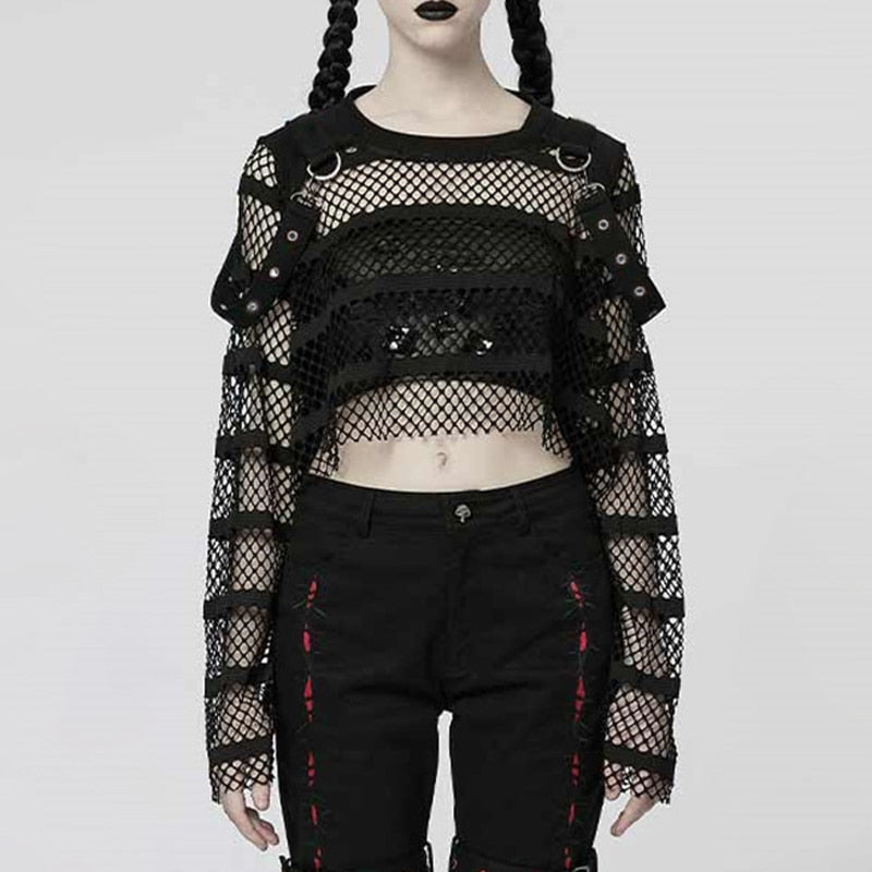 Punk Gothic Gothic Loose Tops