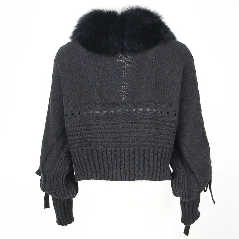 Autumn Chic Fur Knit Cardigan Sweater