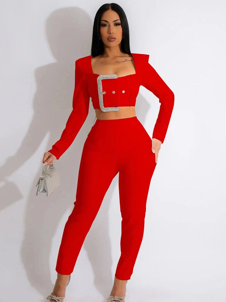 Celebrity Bandage Pants Suit