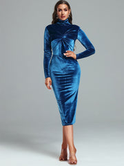 Blue Velvet Party Dress