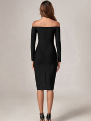 Black Long Sleeve Bandage Dress - Sleek and Chic