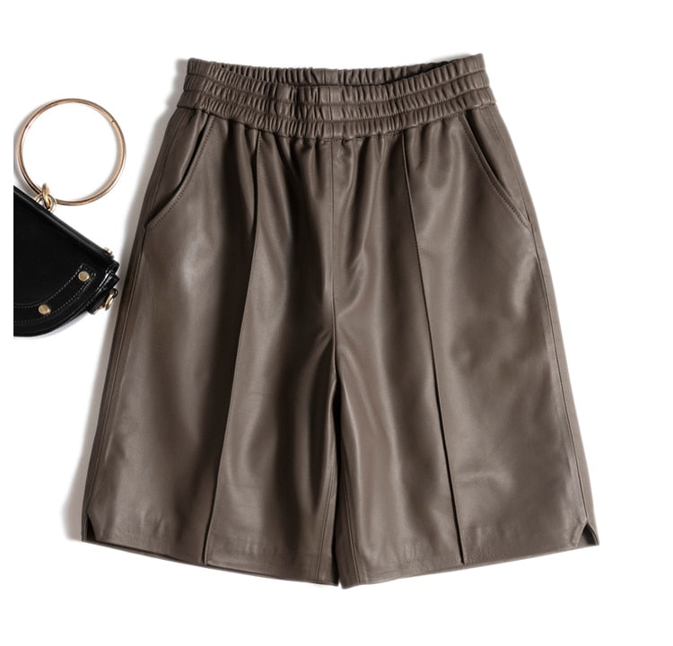 Genuine Leather Bermuda Shorts