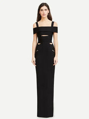 Chic Black Off Shoulder Evening Dress