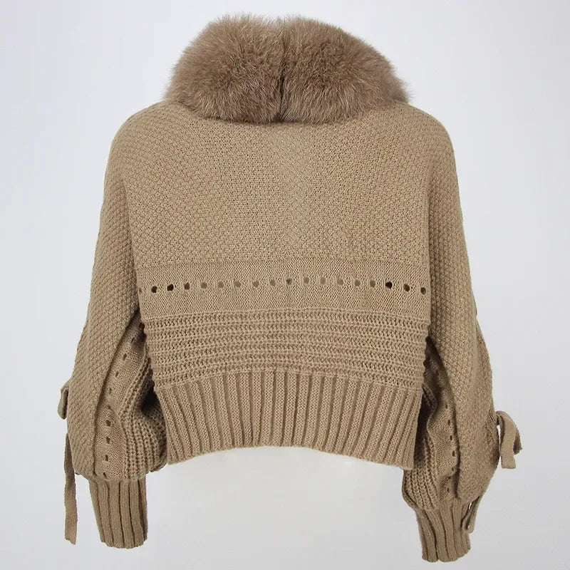 Autumn Chic Fur Knit Cardigan Sweater