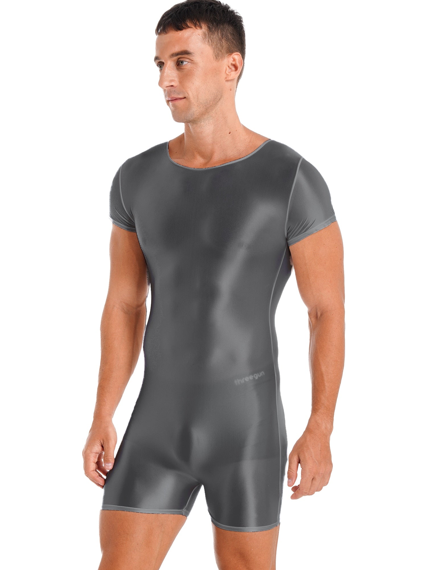 Mens Glossy Bodysuit Swimwear