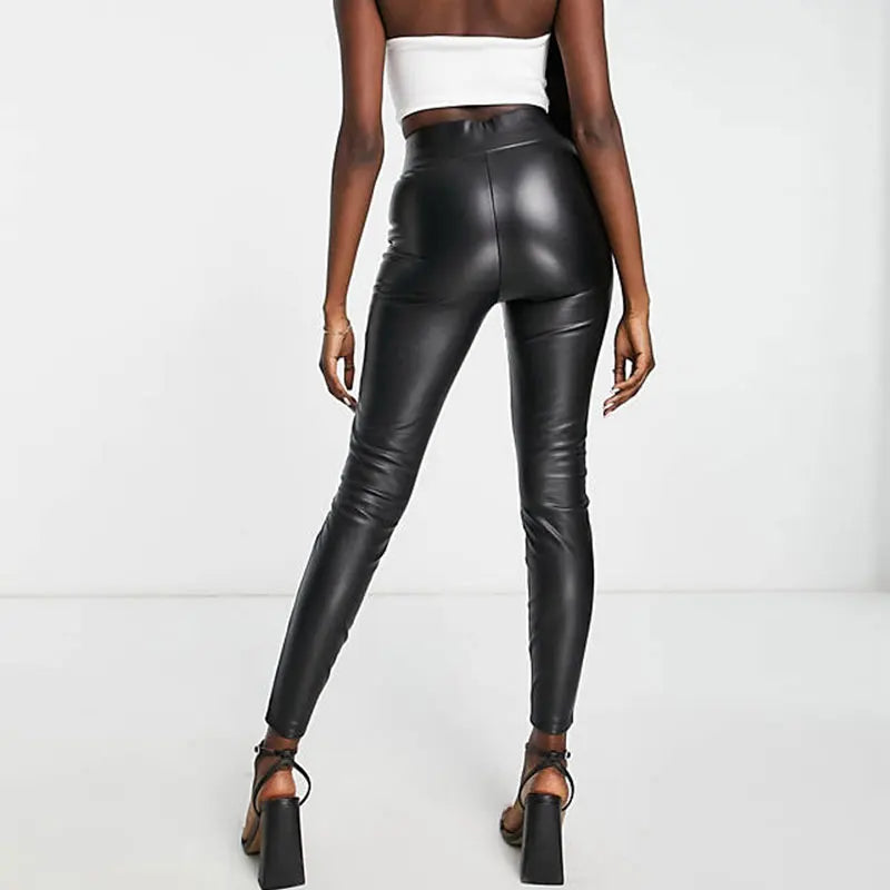 Sleek High-Waist Stretch Pencil Trousers