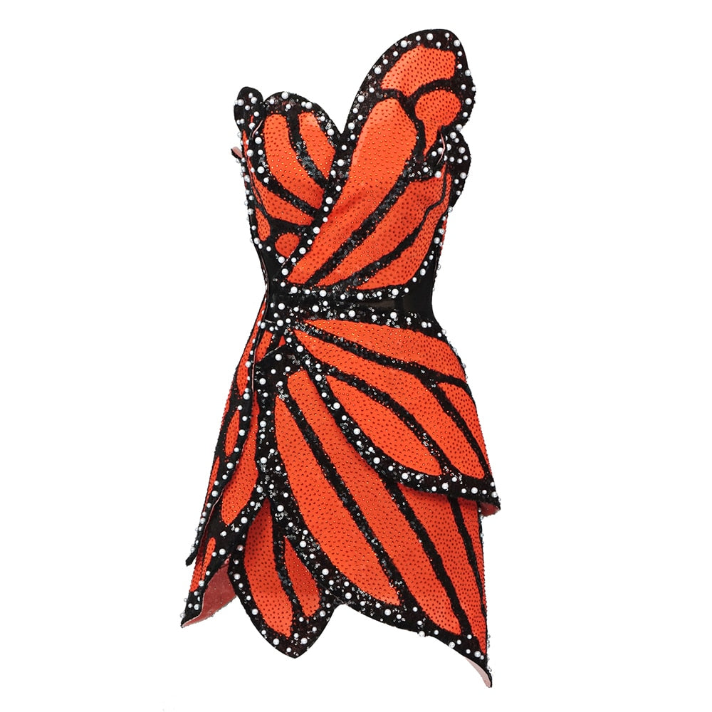 Sequin Butterfly Mini Celebrity Dress