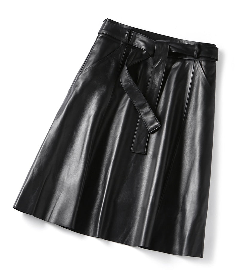 Chic Genuine Leather Skirts