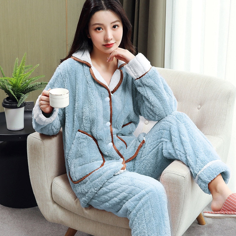 Fluffy Pajama Sets Women