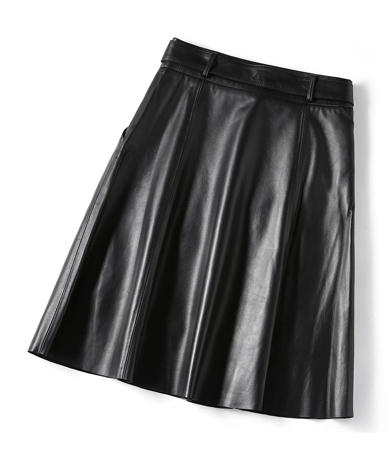 Chic Genuine Leather Skirts