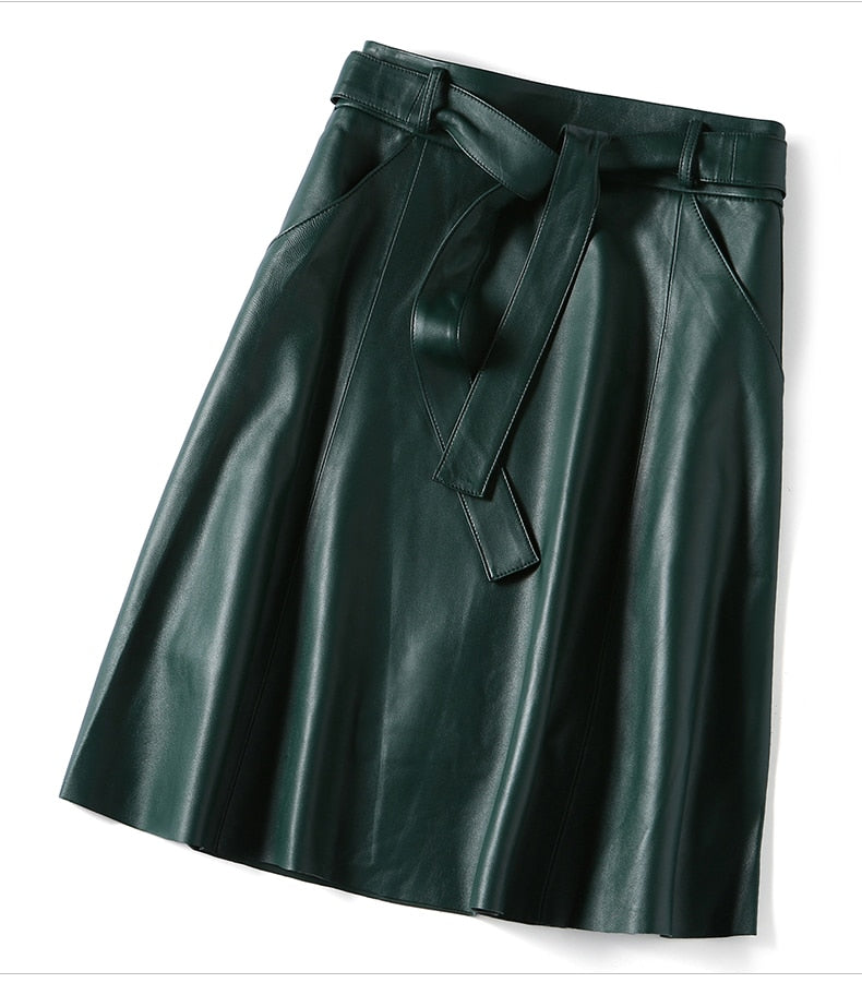 Chic Genuine Leather Skirts