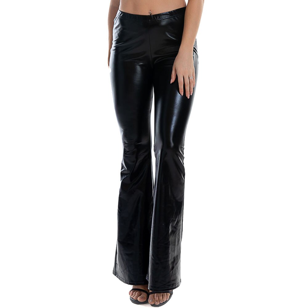 Shiny Metallic Flare Pants