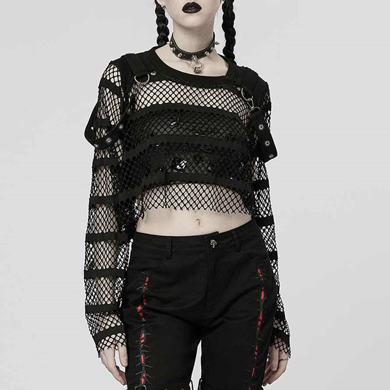 Punk Gothic Gothic Loose Tops