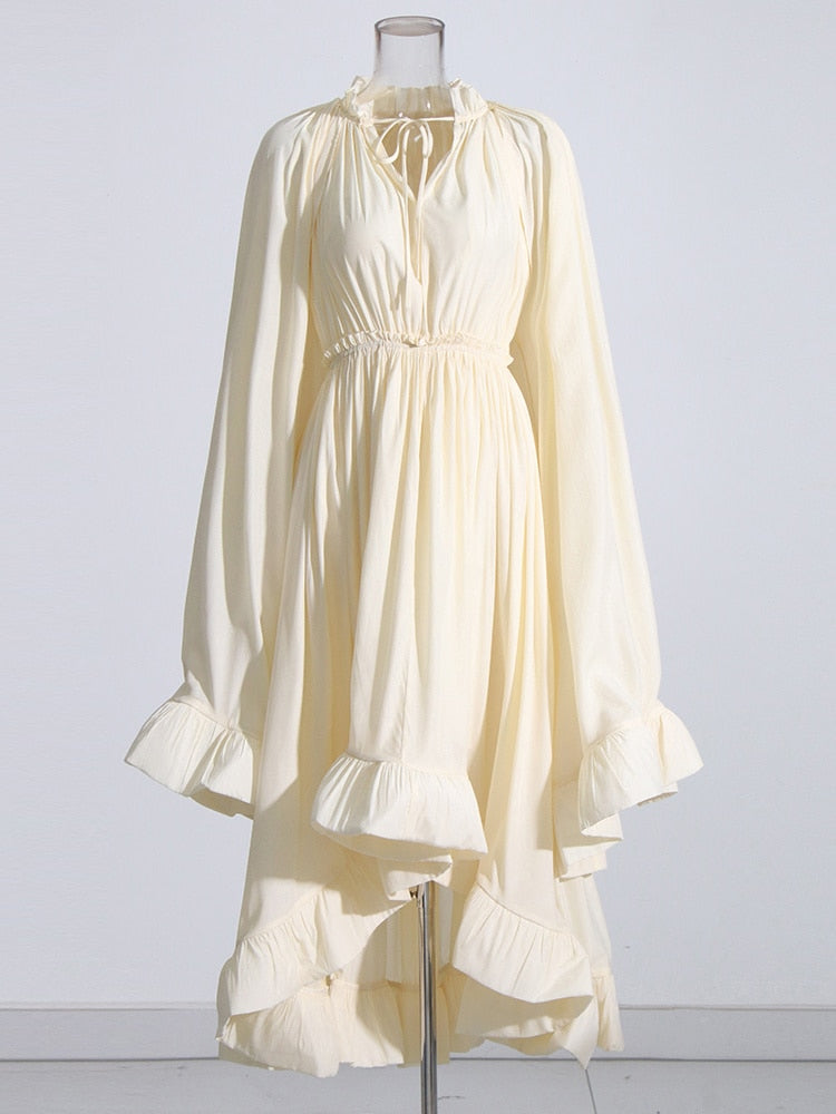 Irregular Cloak Sleeves Spliced Dress