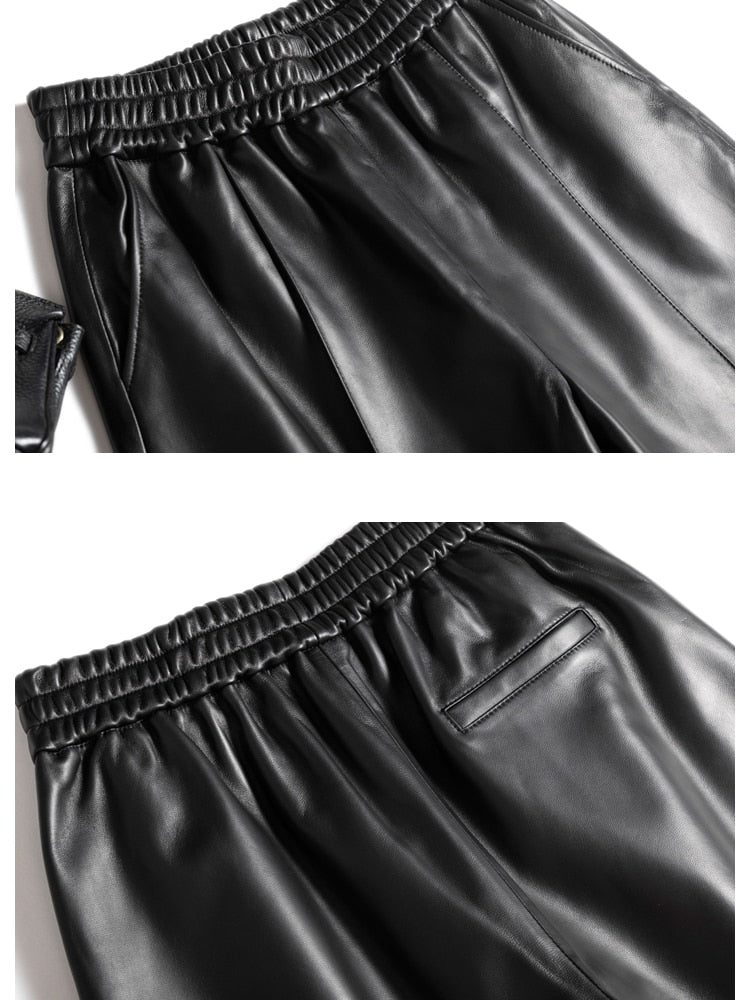 Genuine Leather Bermuda Shorts