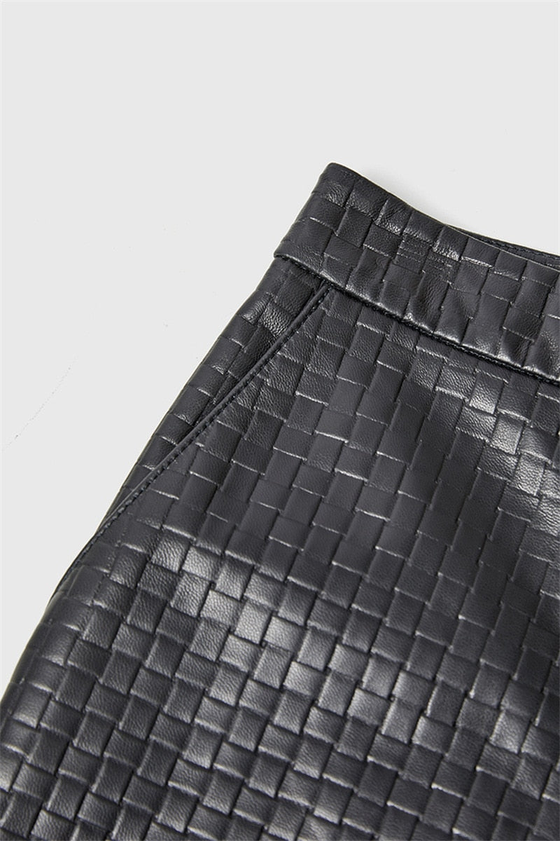 Chic Genuine Leather Trousers