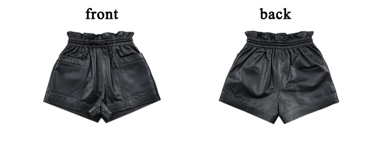 Casual Genuine Leather Shorts