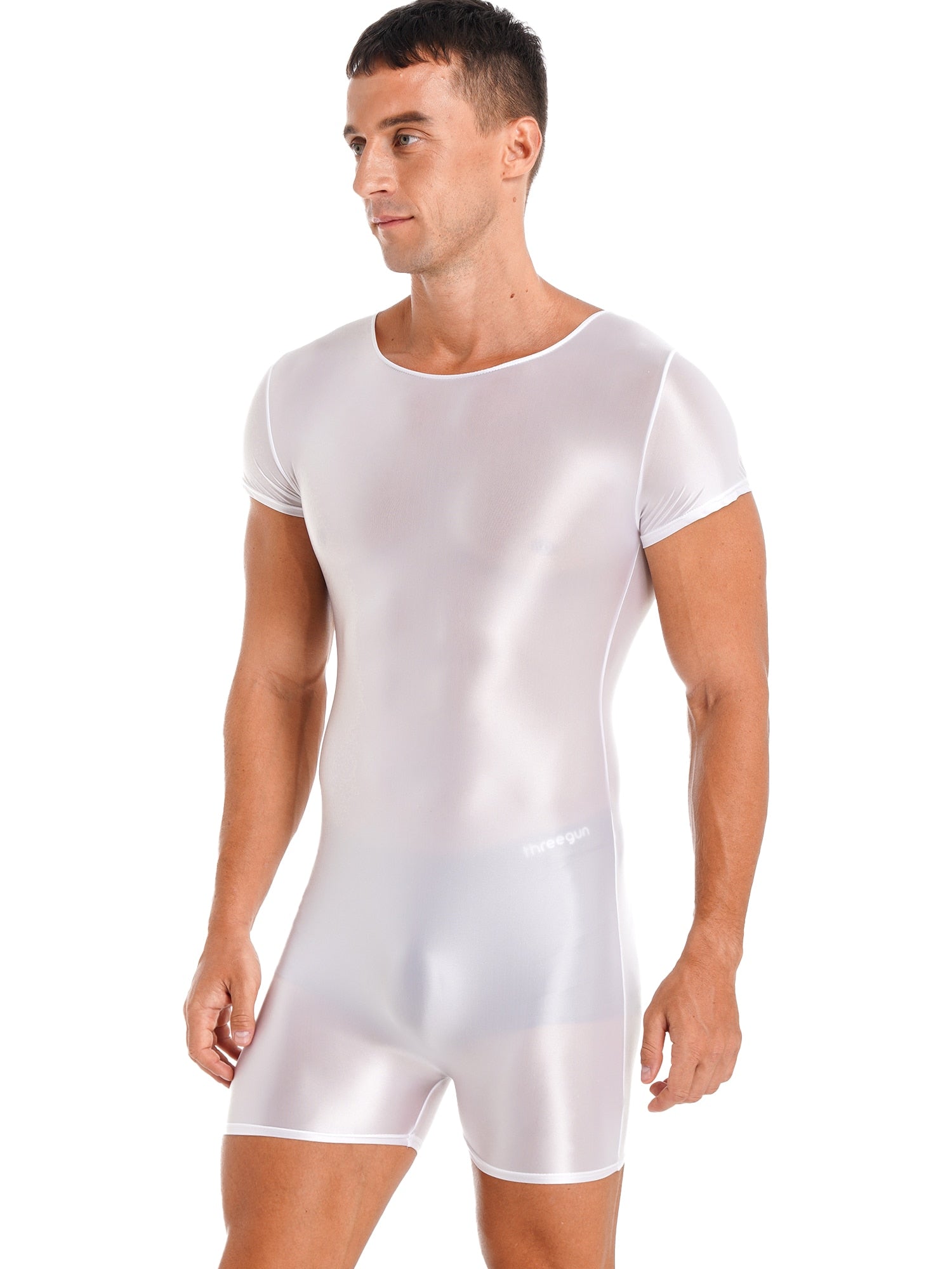 Mens Glossy Bodysuit Swimwear