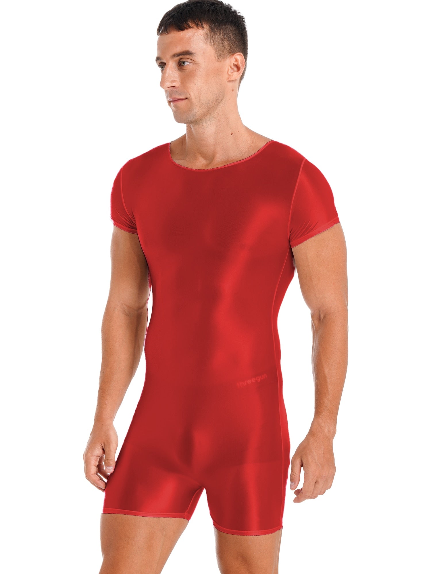 Mens Glossy Bodysuit Swimwear