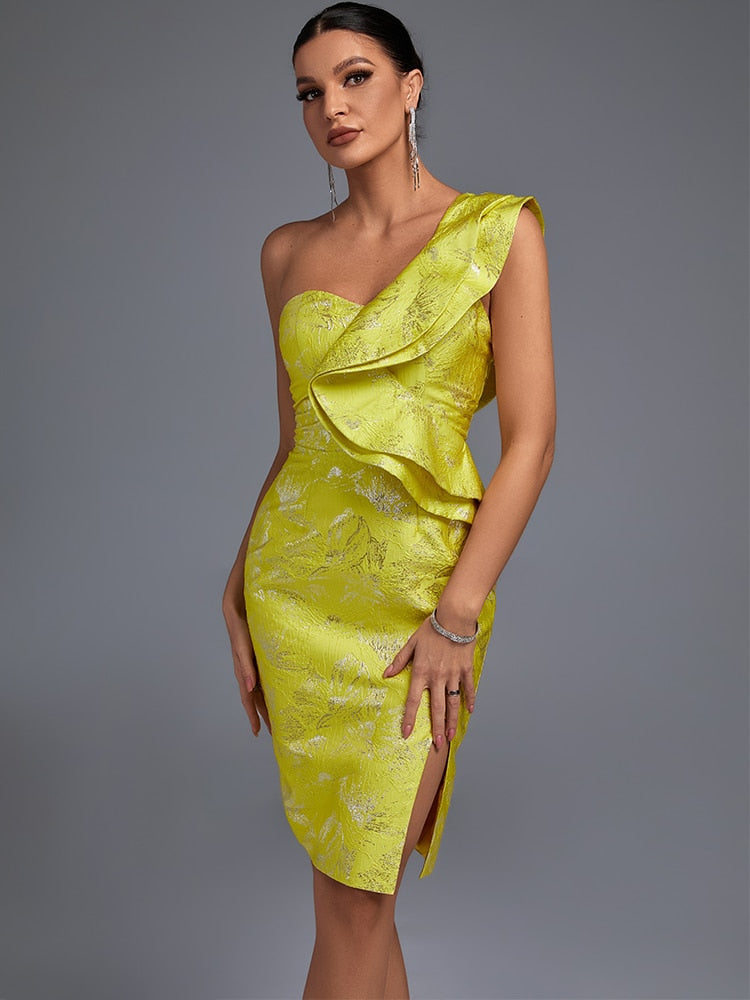 Sequined Yellow Party Dress