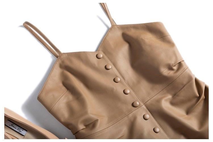 Genuine Leather Femme Crop Tops