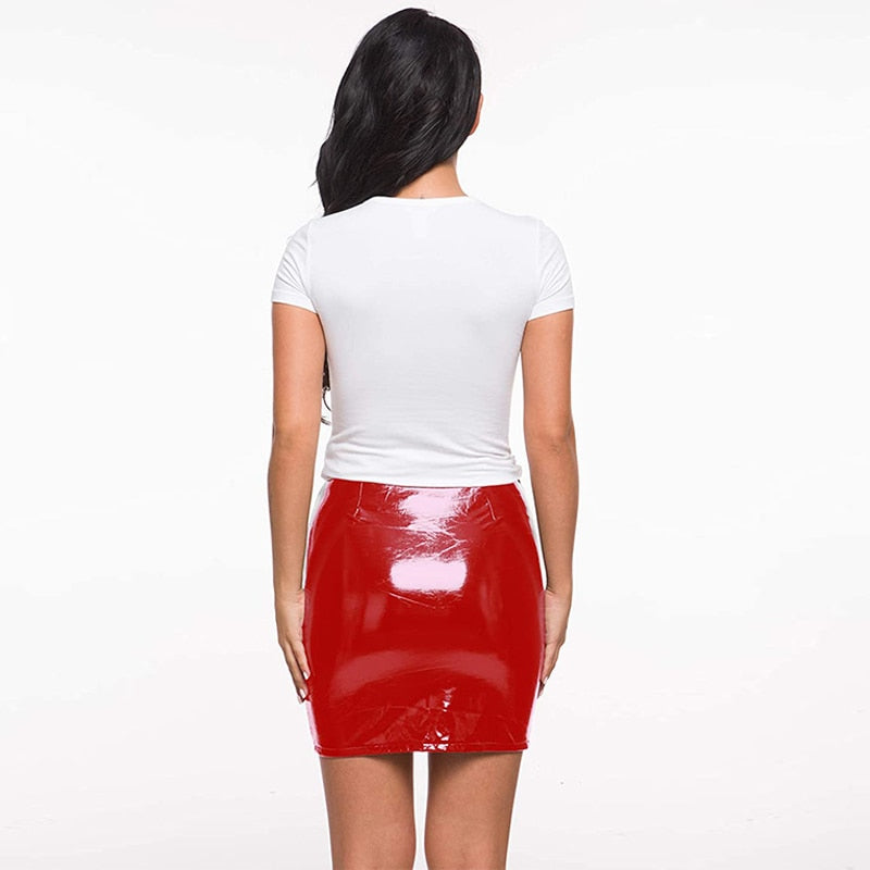 Patent Shiny Mini Leather Skirts