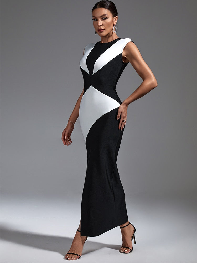 Sleek Split Maxi Bodycon Evening Dress