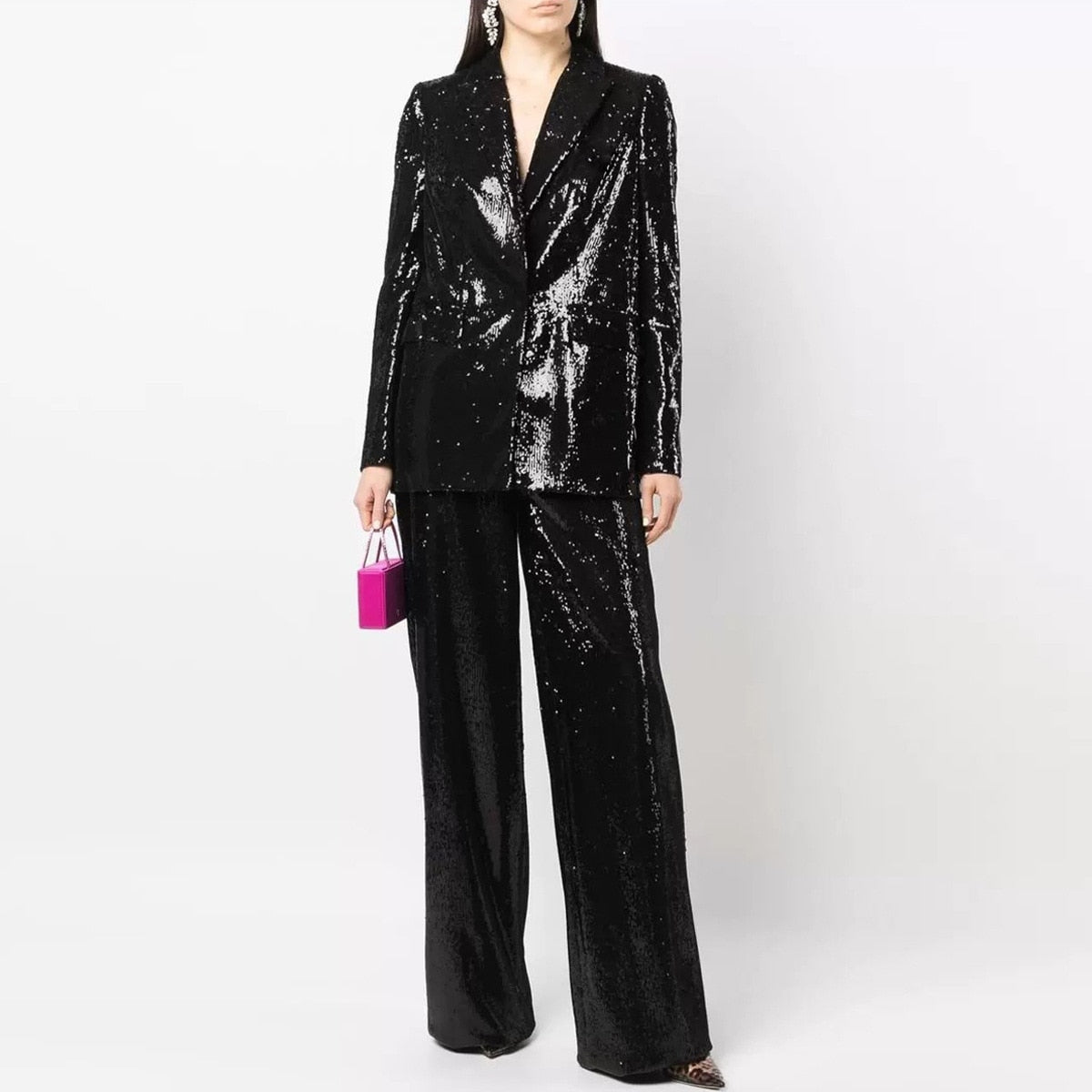 Chic Sequin Pant Suit