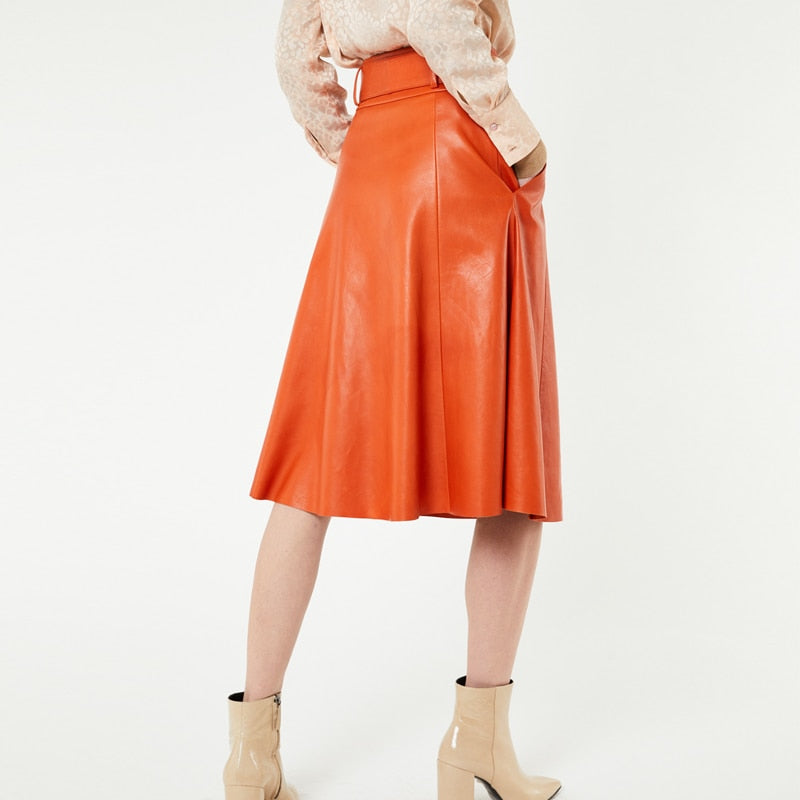 Chic Genuine Leather Skirts