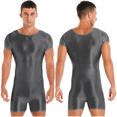 Mens Glossy Bodysuit Swimwear