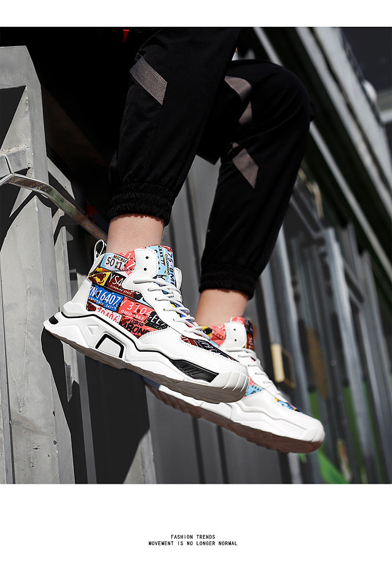 Graffiti Canvas High Top Sneakers