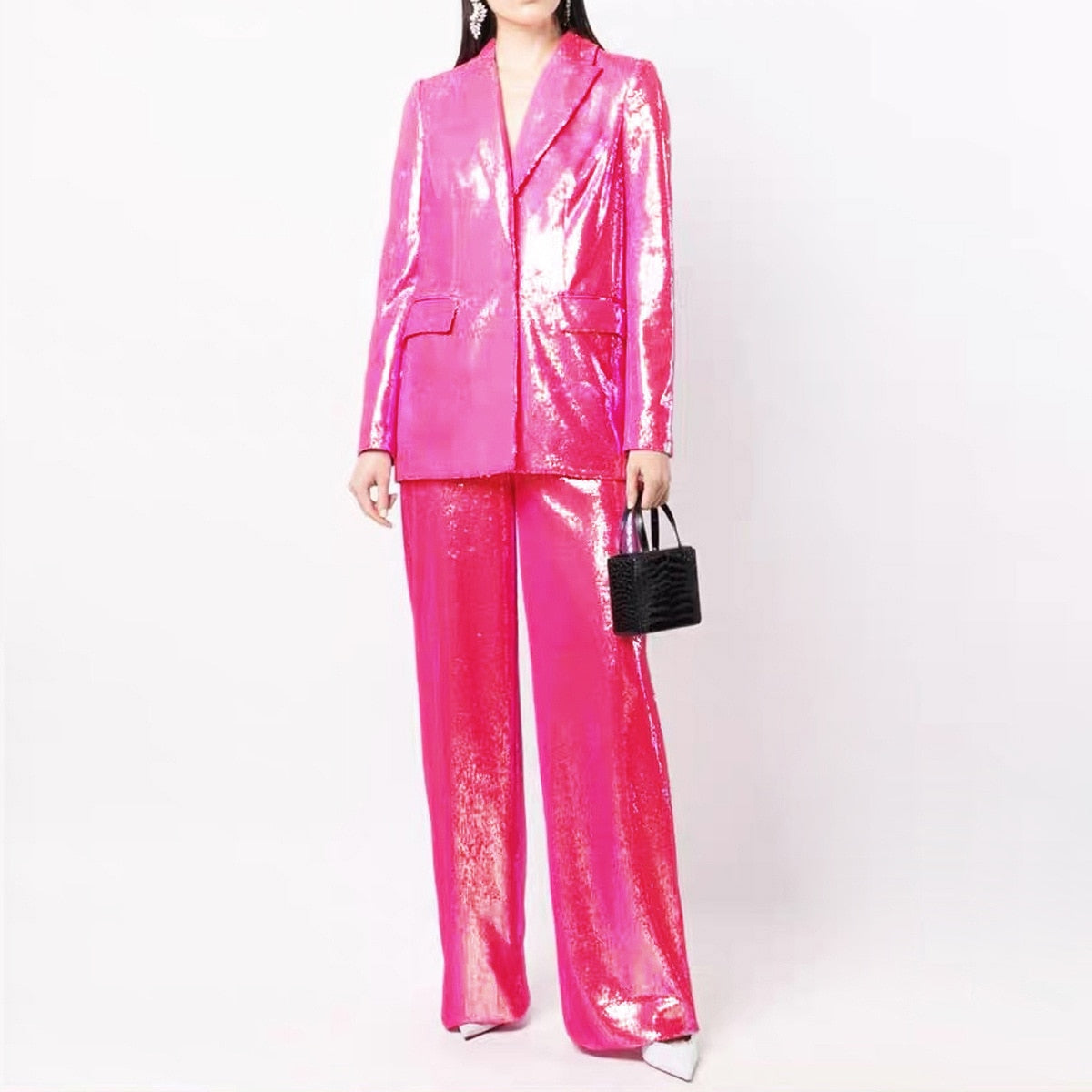 Chic Sequin Pant Suit