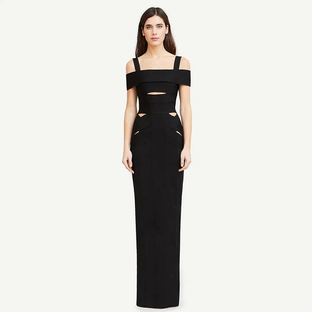 Chic Black Off Shoulder Evening Dress