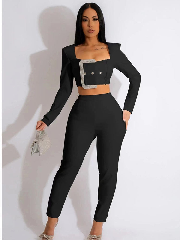 Celebrity Bandage Pants Suit