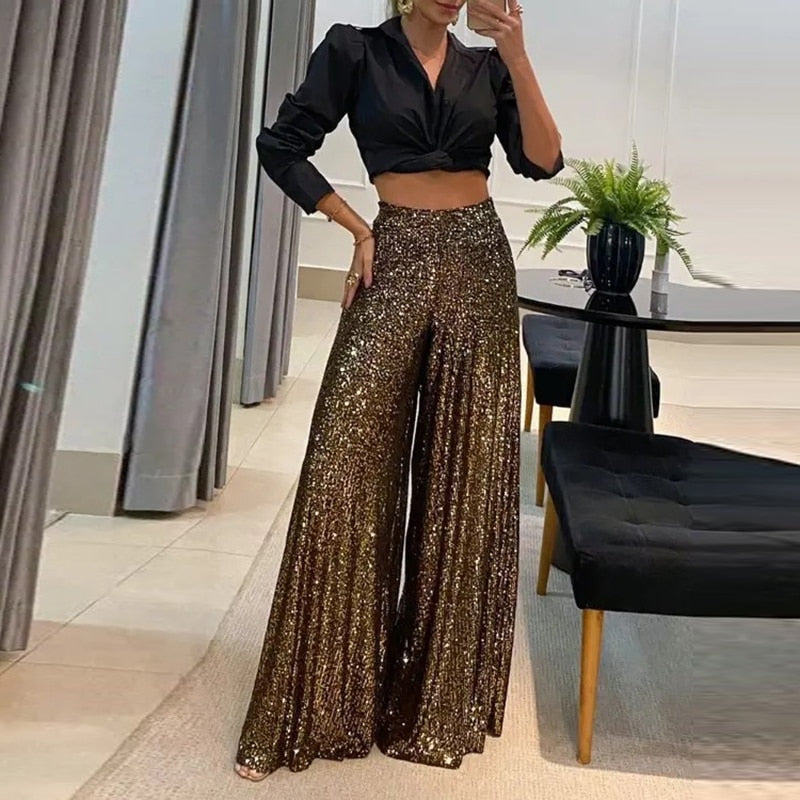 Shinny Sequin Long Pants