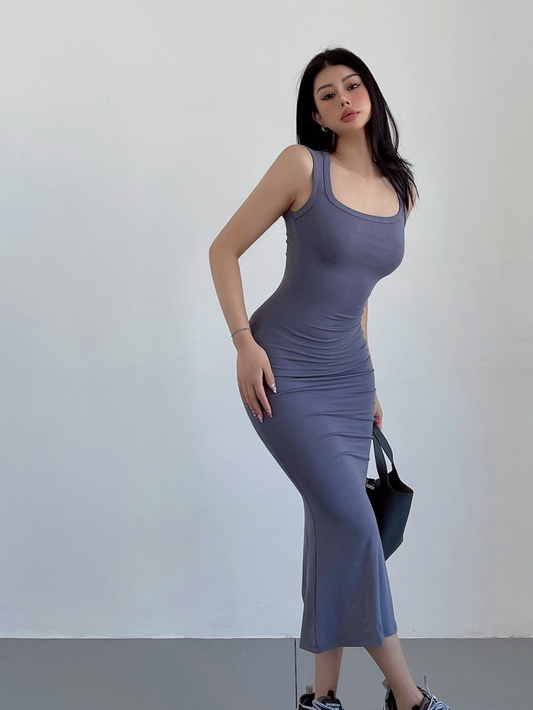 Shoulder Strap Slim Tank Dresses