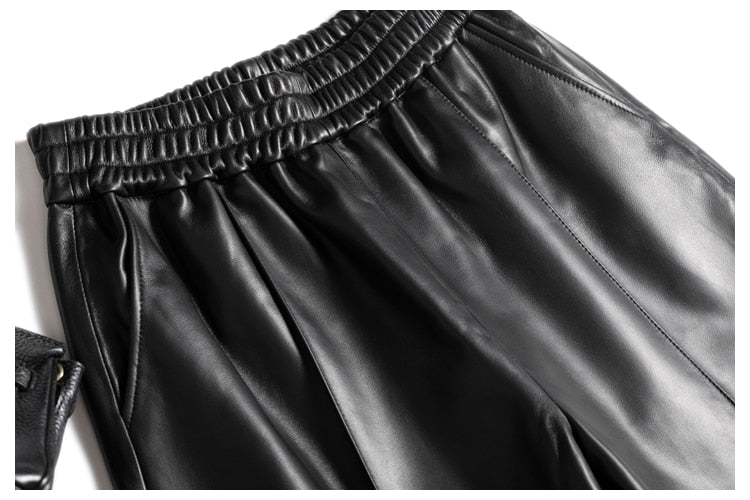 Genuine Leather Bermuda Shorts