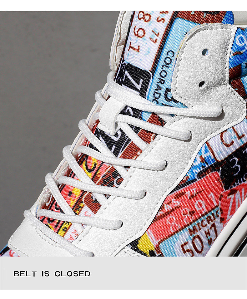 Graffiti Canvas High Top Sneakers