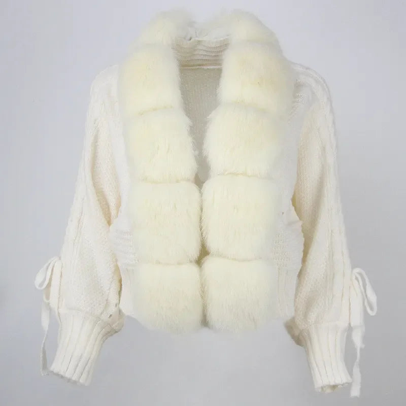 Autumn Chic Fur Knit Cardigan Sweater