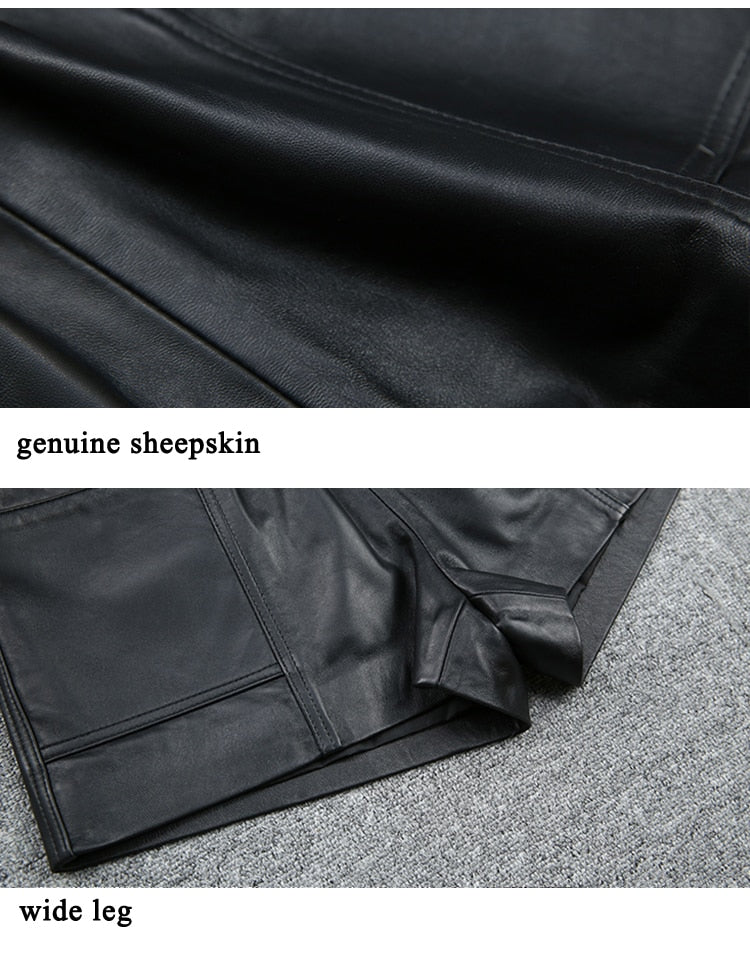 Casual Genuine Leather Shorts