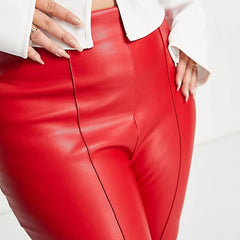 Chic England-Style Plus-Size Leather Pants