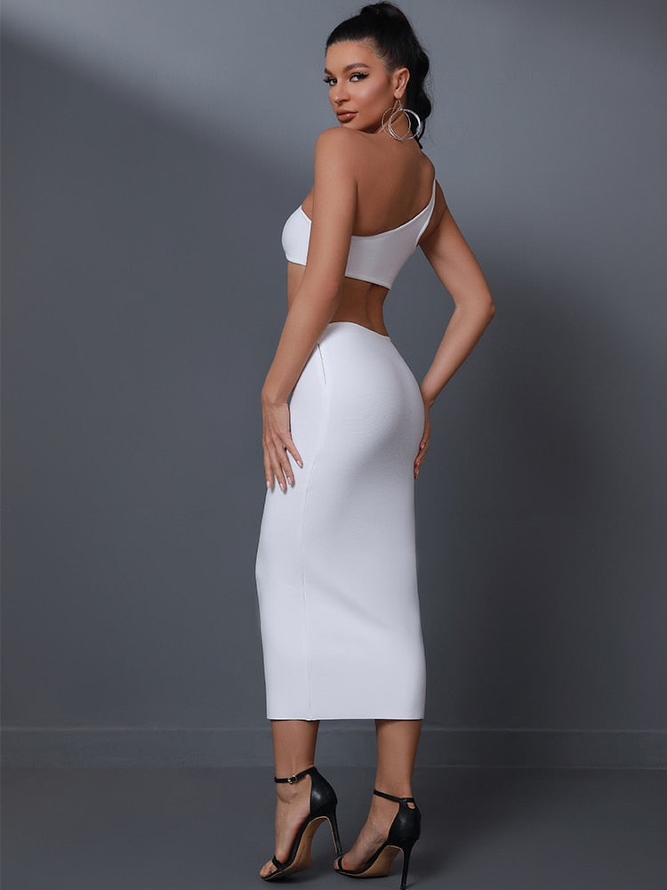 Backless Cut Out Midi Party Dress