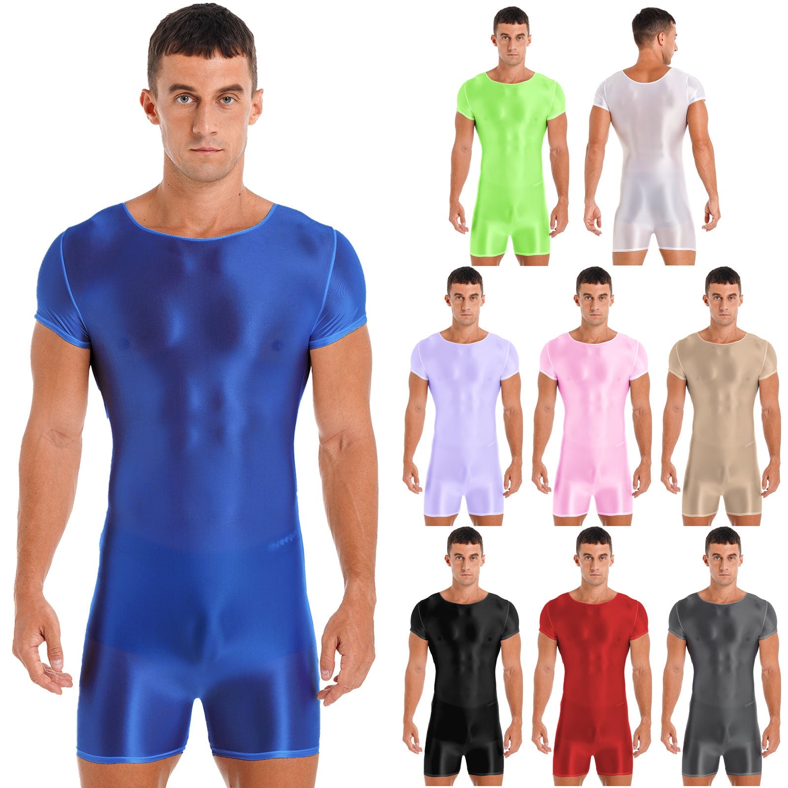 Mens Glossy Bodysuit Swimwear