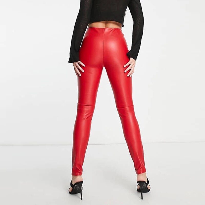 Chic England-Style Plus-Size Leather Pants